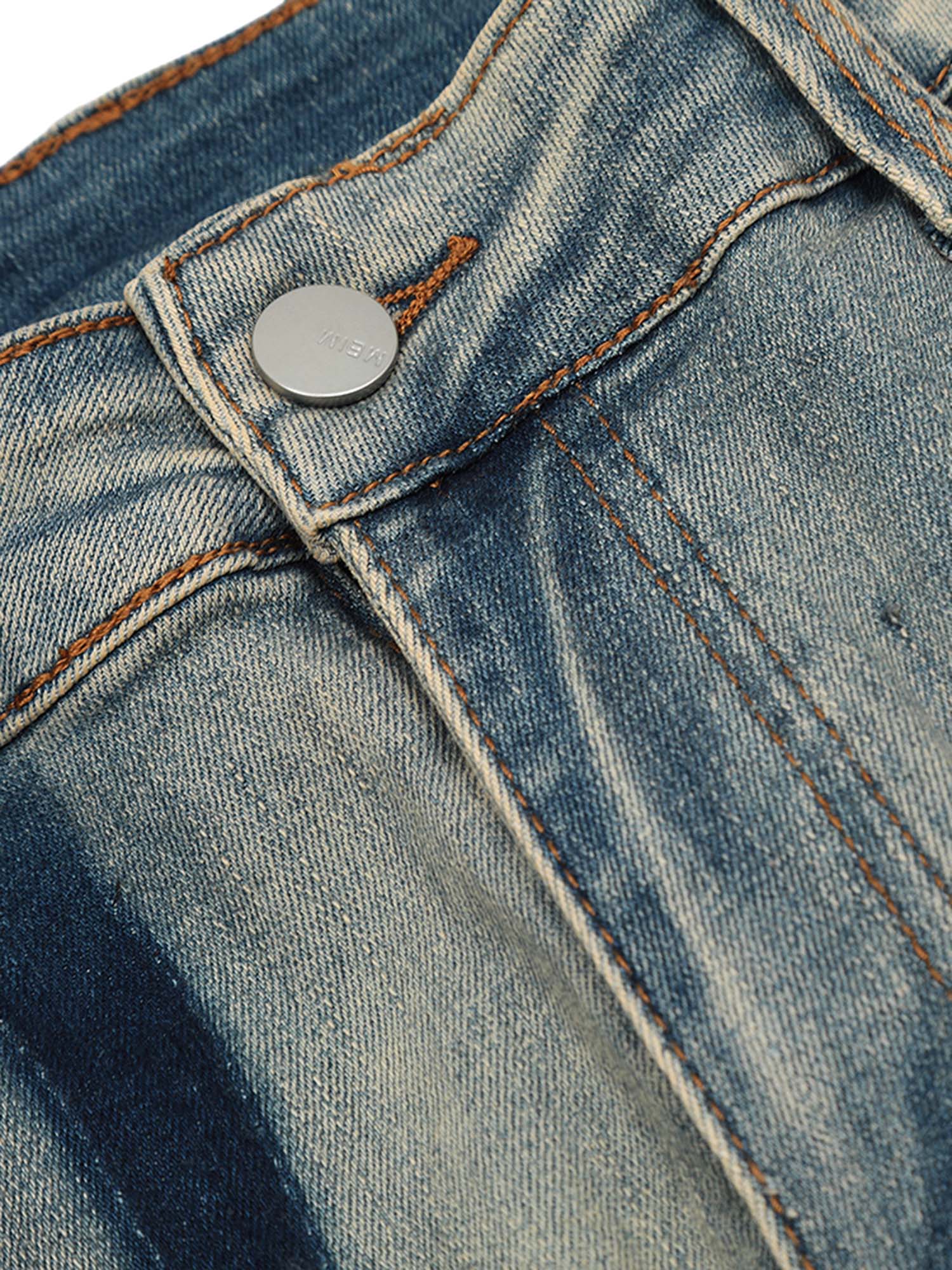 Thesupermade – Hip-Hop-Jeans mit verwaschener Vintage-Split-Struktur 