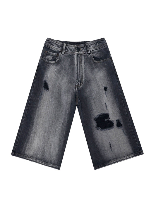 Thesupermade – verwaschener, zerrissener Vintage-Cargo-Jeansjersey – 2066 