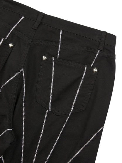 Thesupermade Heavy Spider Web Embroidered Topstitch Jeans