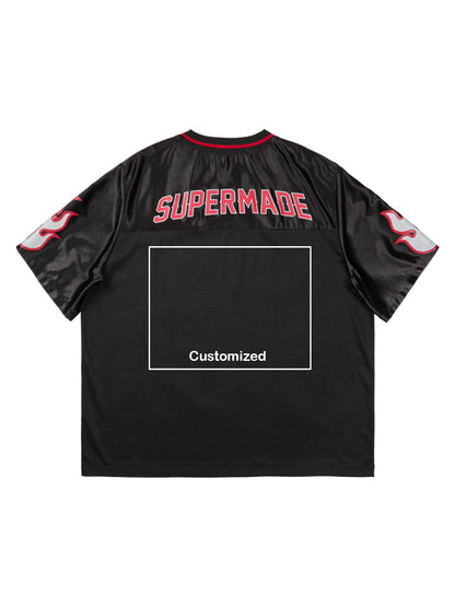 Original Flame Print Football Jersey T-Shirt